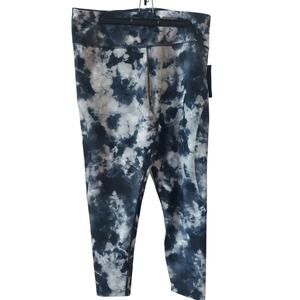 NWT $88 Soul by SoulCycle Tie Dye Contour Leggings Size XXL AOP Blue Navy
